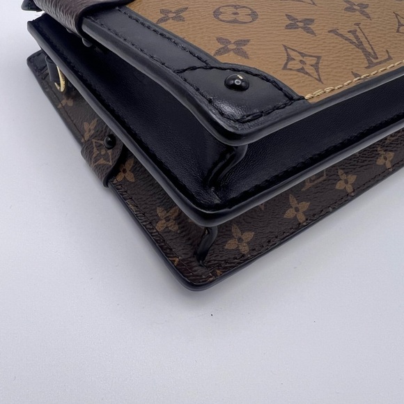 LV Brown and Black Monogram Clutch with Gold Accents - Picture 10 of 13